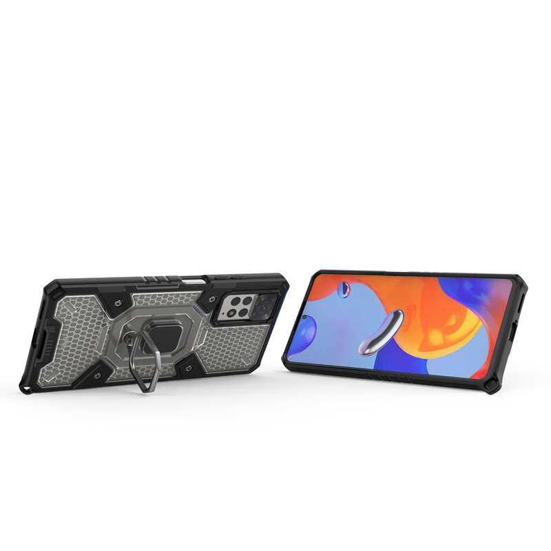 For Xiaomi Redmi Note 11 Pro 5G / 4G Global Space PC+TPU Shockproof Phone Case with Ring Holder(Grey