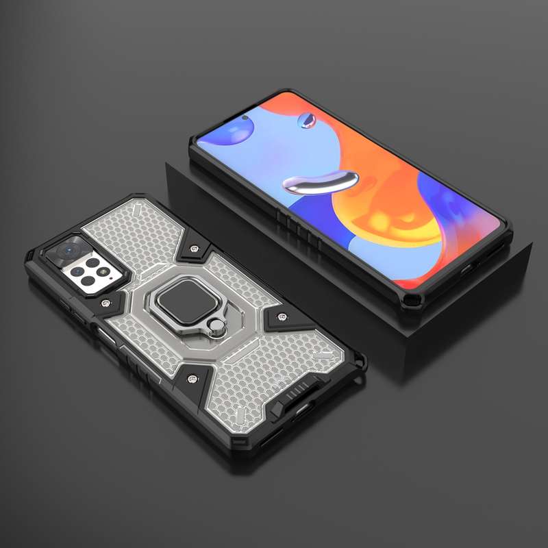 For Xiaomi Redmi Note 11 Pro 5G / 4G Global Space PC+TPU Shockproof Phone Case with Ring Holder(Grey