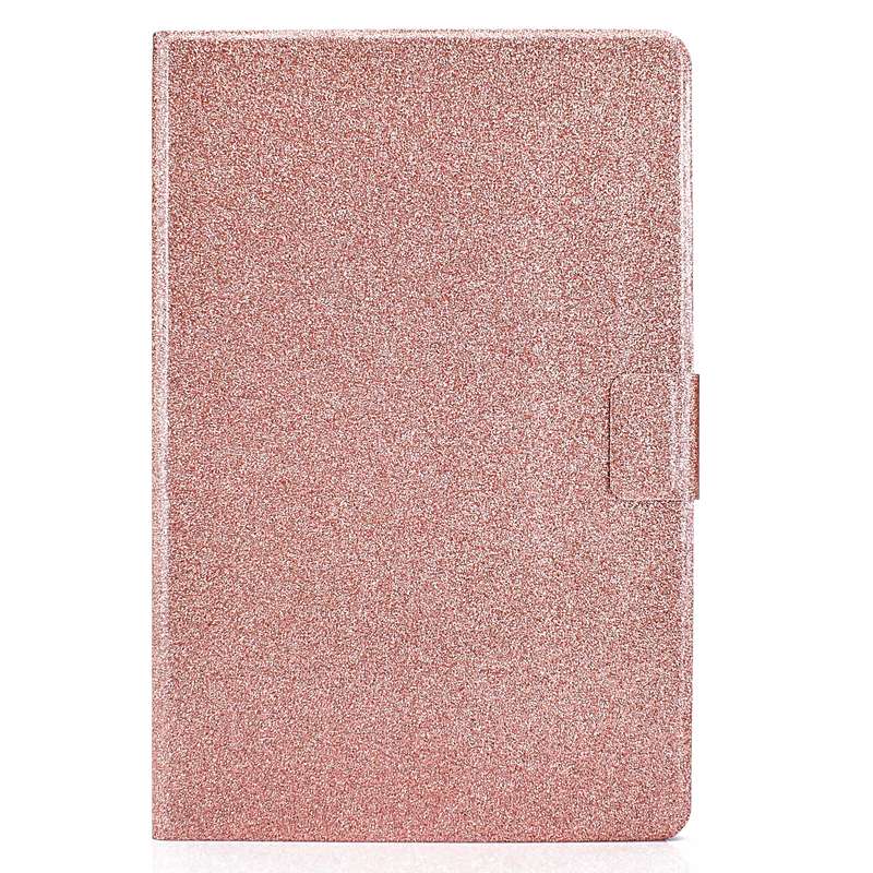 For Samsung Galaxy Tab S8 / S7 Varnish Glitter Powder Smart Leather Tablet Case(Rose Gold)