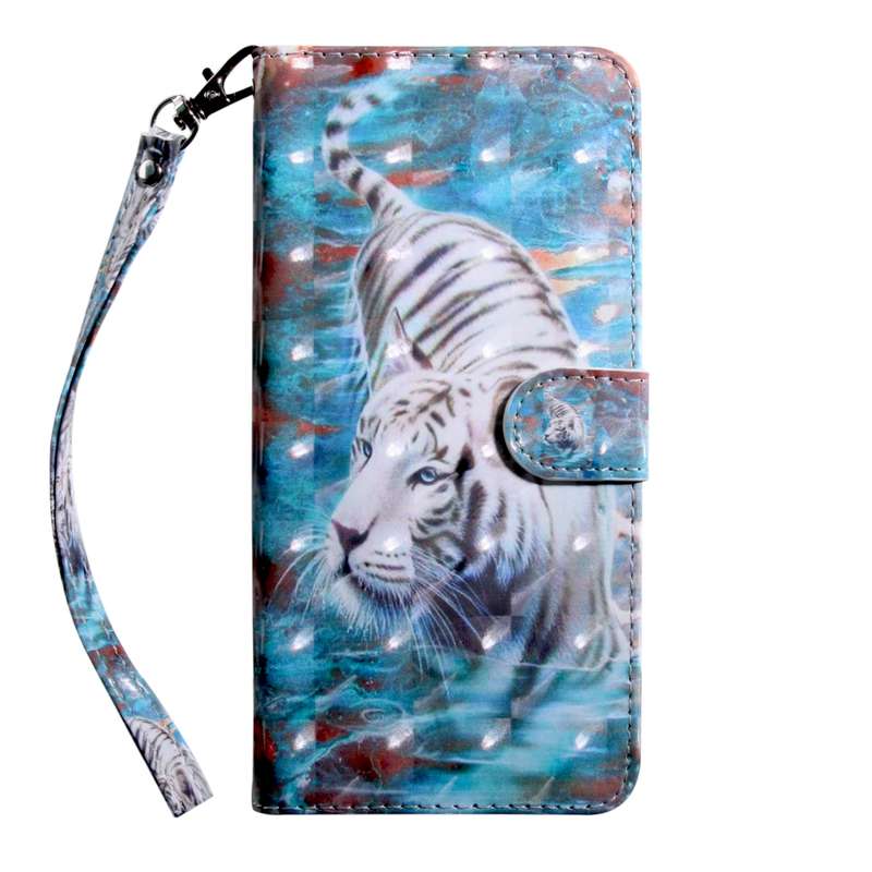 For Samsung Galaxy A13 4G 3D Painting Pattern Coloured Drawing Leather Phone Case(Wolf)