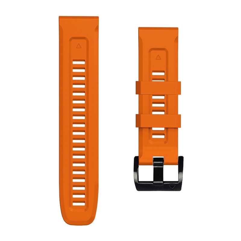 For Garmin Fenix 7X / 6X / 5X 26mm Black Buckle Silicone Watch Band(Orange)