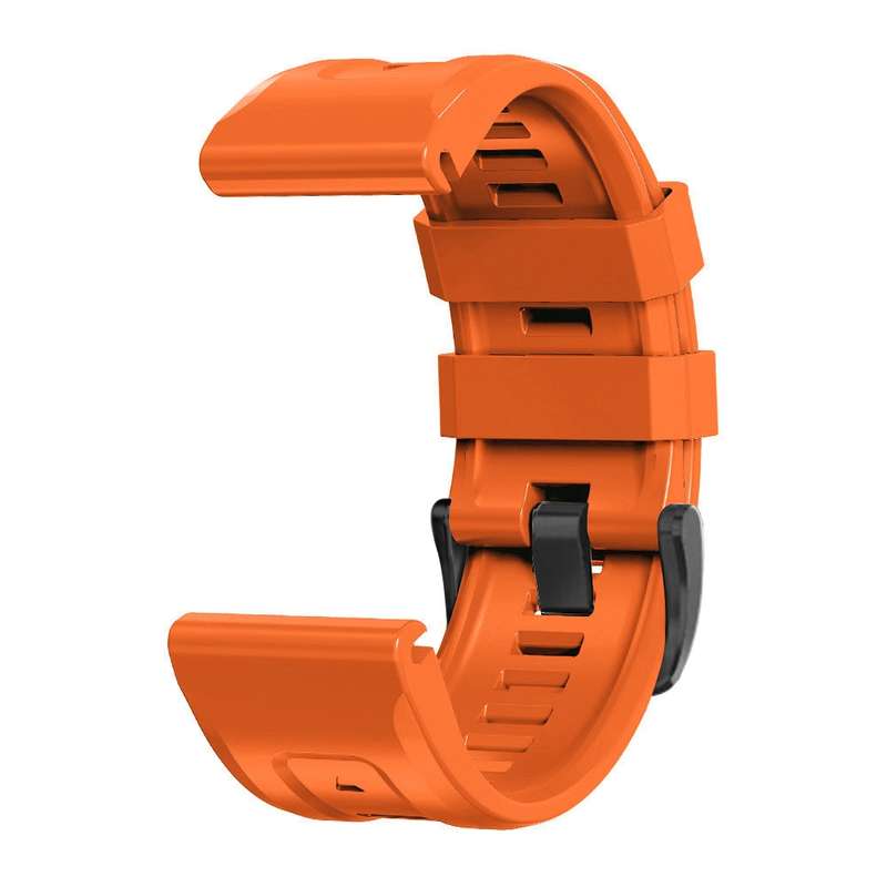 For Garmin Fenix 7X / 6X / 5X 26mm Black Buckle Silicone Watch Band(Orange)