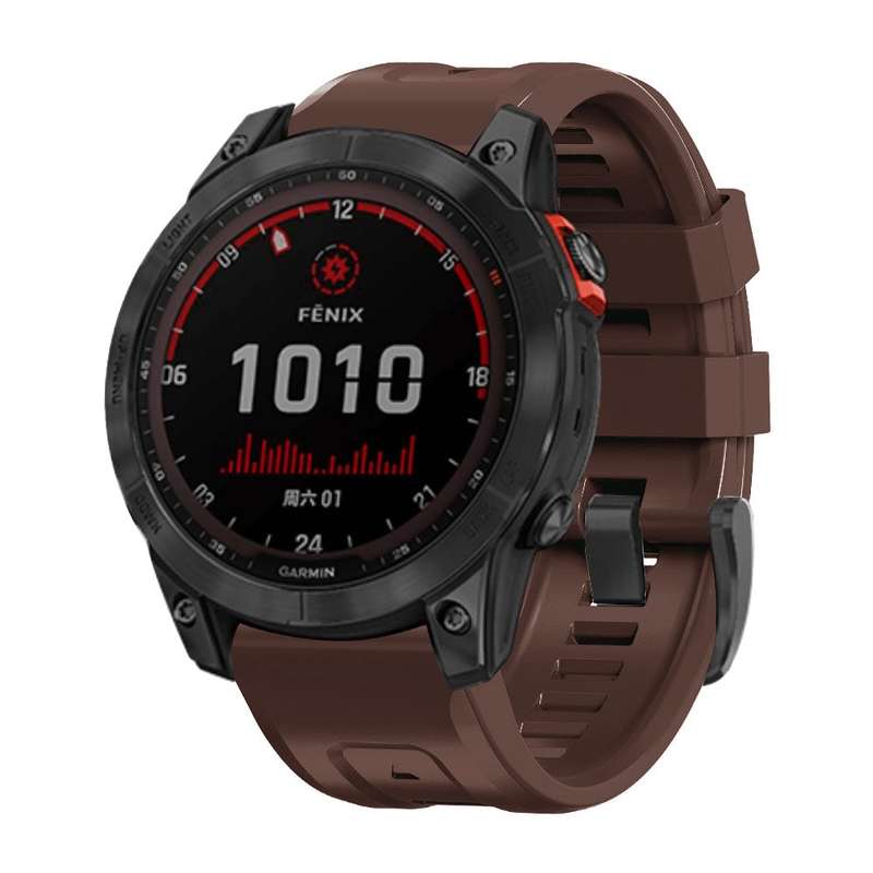 For Garmin Fenix 7X / 6X / 5X 26mm Black Buckle Silicone Watch Band(Orange)