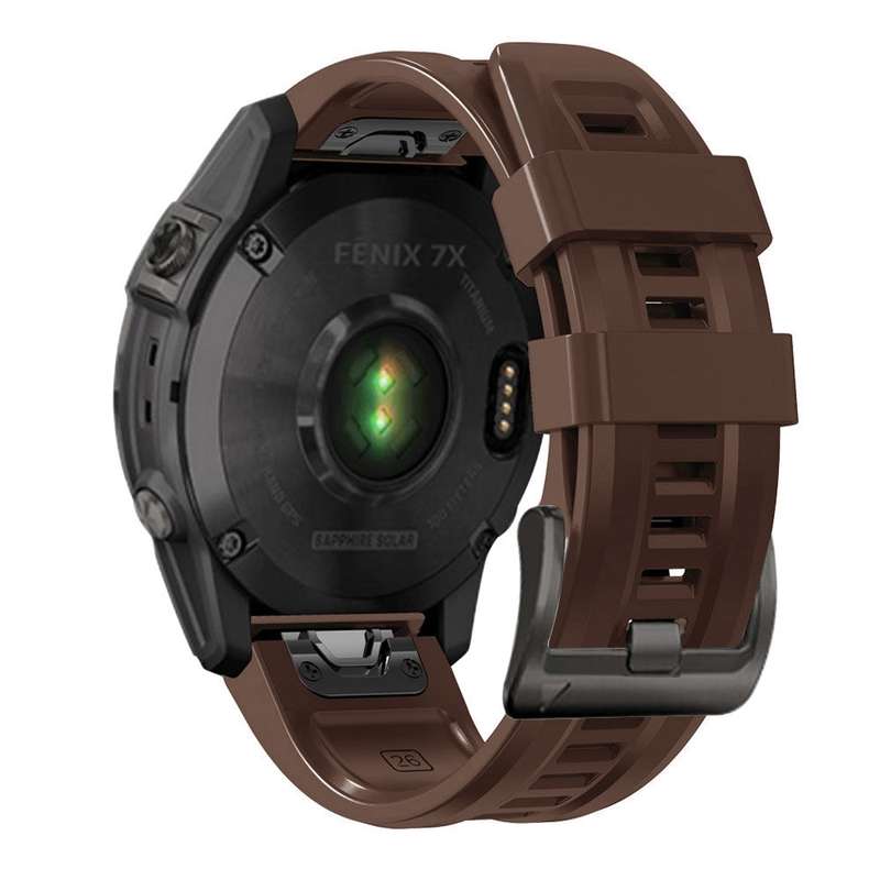 For Garmin Fenix 7X / 6X / 5X 26mm Black Buckle Silicone Watch Band(Orange)