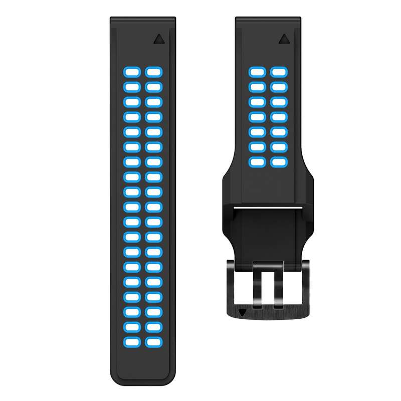 For Garmin Fenix 7X / 6X / 5X 26mm Black Buckle Silicone Watch Band(Black)