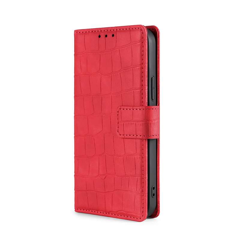 For OPPO A77 Skin Feel Crocodile Texture Magnetic Clasp PU Leather Phone Case(Black)