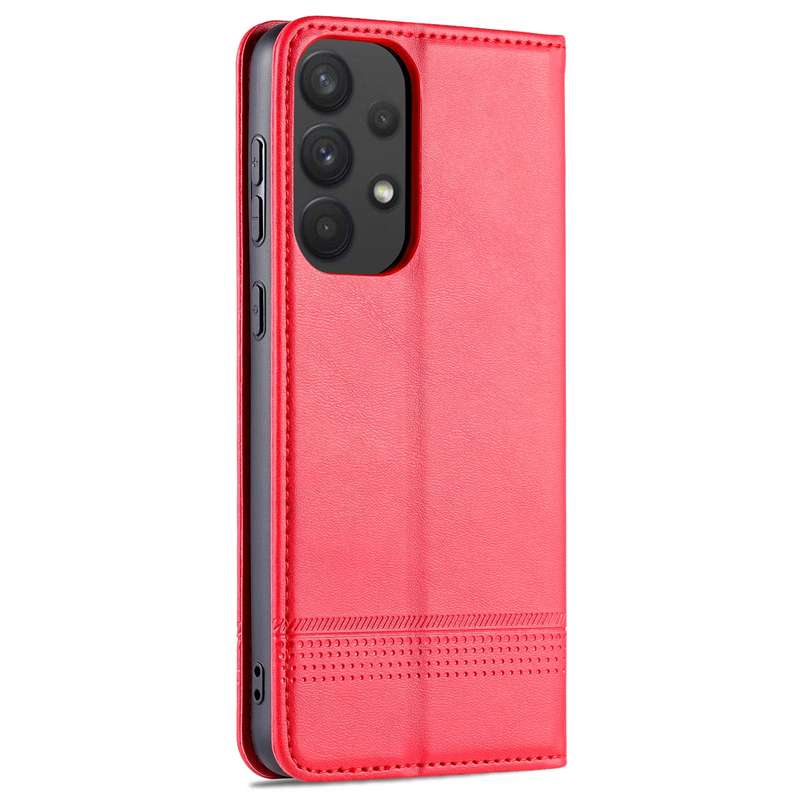 For Samsung Galaxy A73 5G AZNS Magnetic Calf Texture Flip Leather Phone Case(Dark Brown)