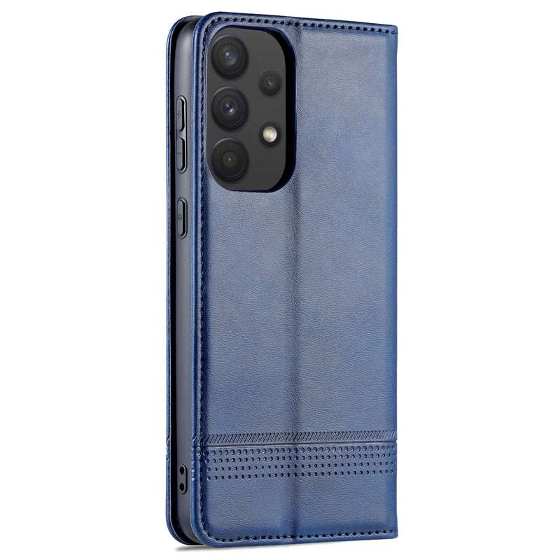 For Samsung Galaxy A73 5G AZNS Magnetic Calf Texture Flip Leather Phone Case(Dark Brown)
