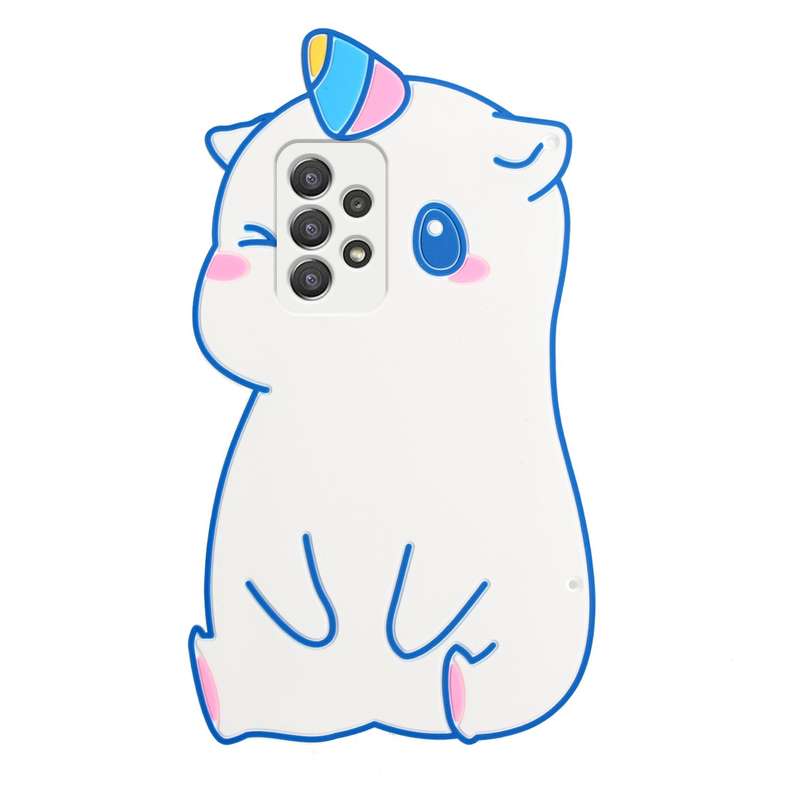 For Samsung Galaxy A33 5G Crossbody Cartoon Silicone Phone Case(Unicorn)