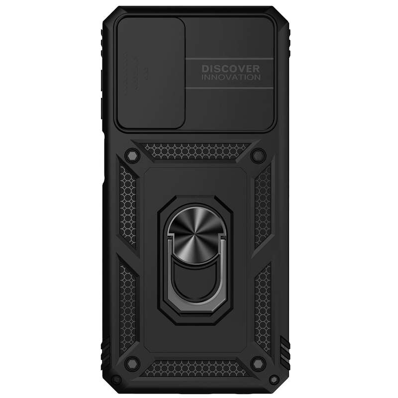For Samsung Galaxy A23 Sliding Camshield Holder Phone Case(Black)