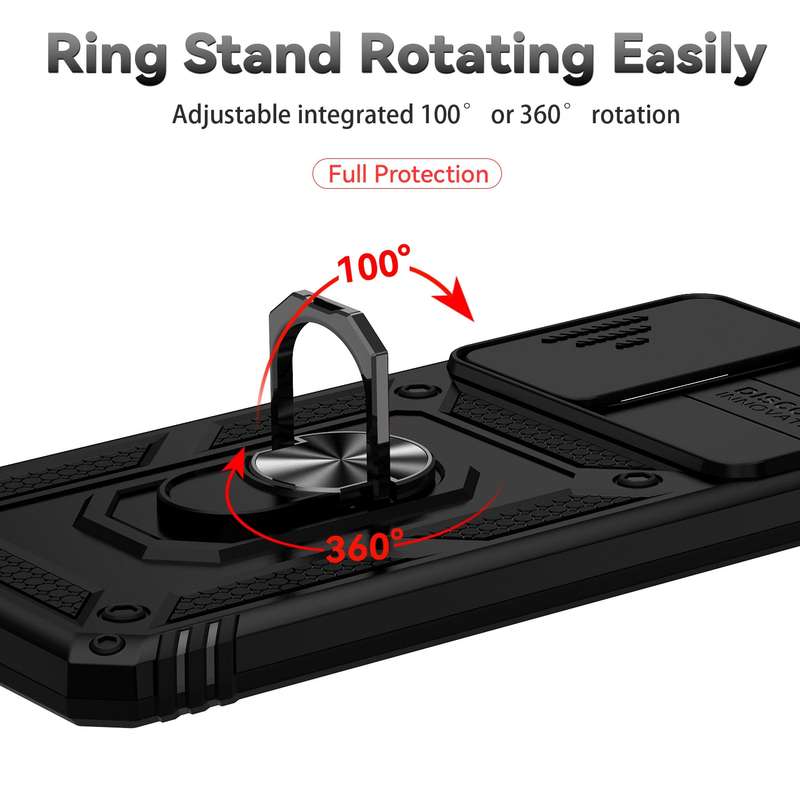 For Samsung Galaxy A23 Sliding Camshield Holder Phone Case(Black)