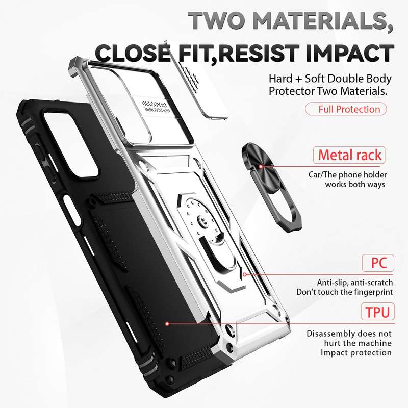 For Samsung Galaxy A23 Sliding Camshield Holder Phone Case(Black)