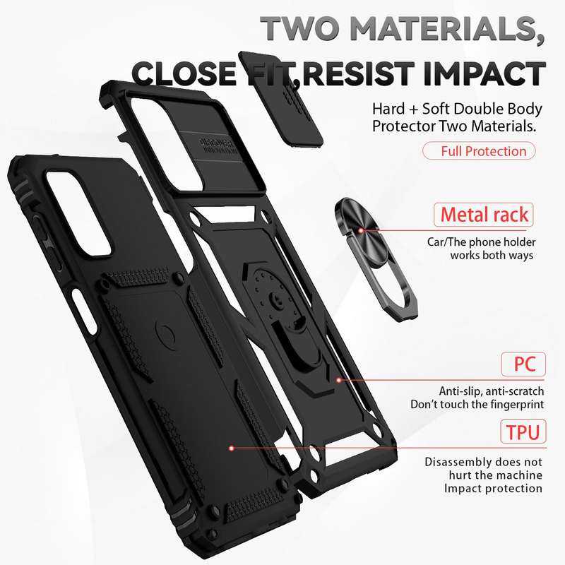 For Samsung Galaxy A23 5G Sliding Camshield Holder Phone Case(Black)