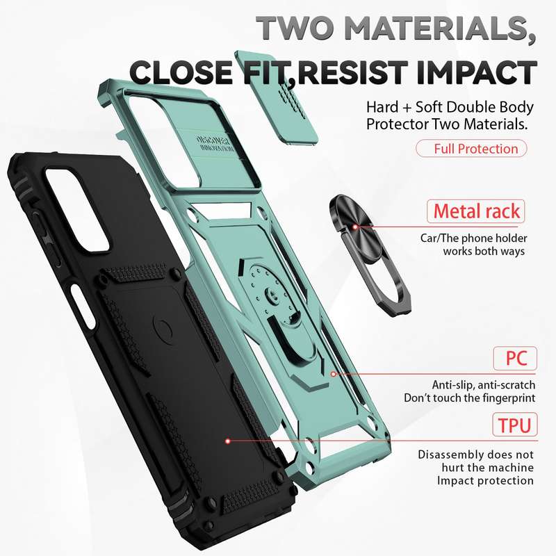 For Samsung Galaxy A23 5G Sliding Camshield Holder Phone Case(Black)