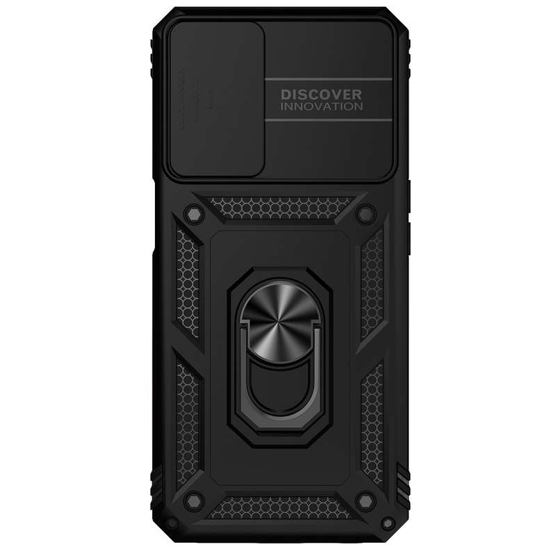 For OPPO A16 Sliding Camshield Holder Phone Case(Black)