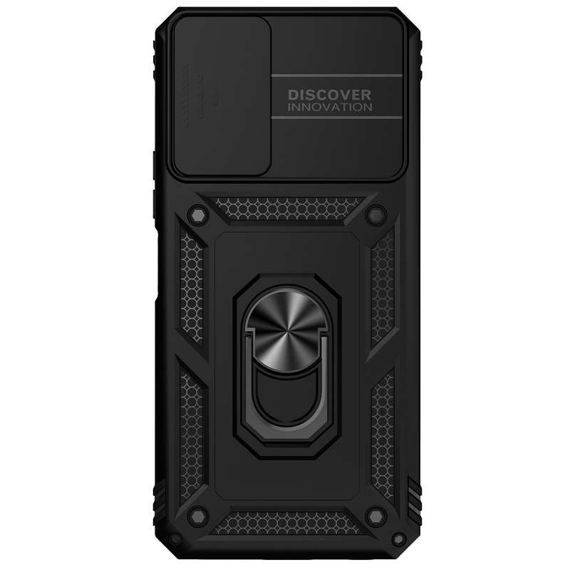 For OPPO A16 Sliding Camshield Holder Phone Case(Black)