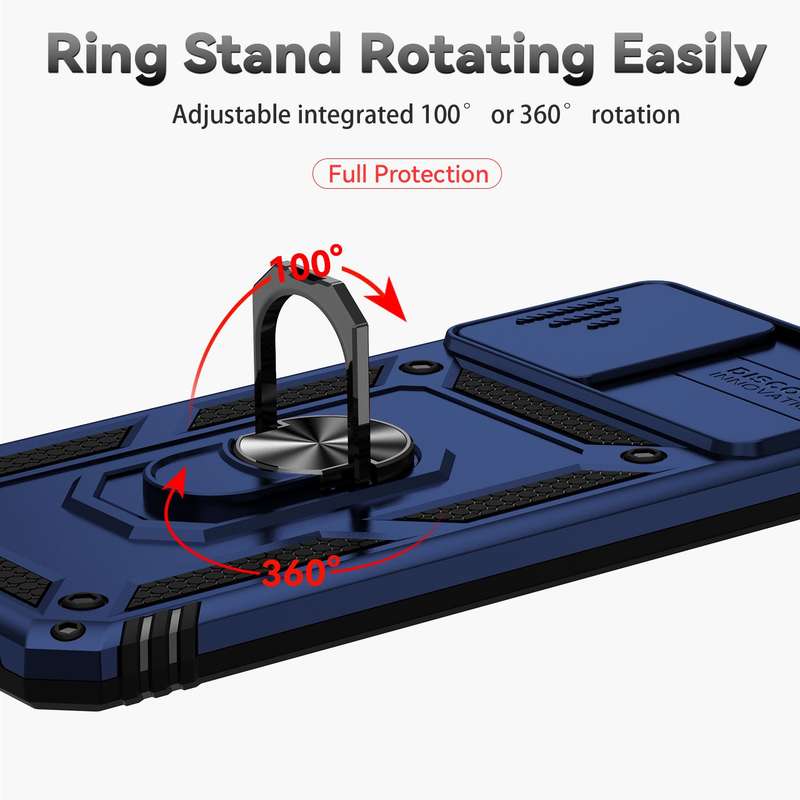 For vivo Y21 Sliding Camshield Holder Phone Case(Red)