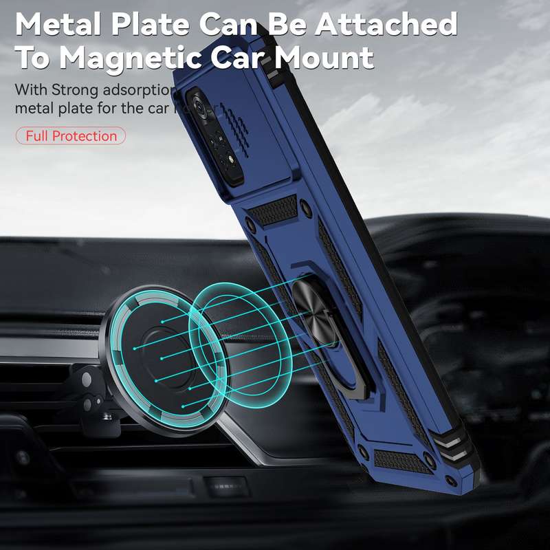 For Xiaomi Poco M4 Pro Sliding Camshield Holder Phone Case(Black)
