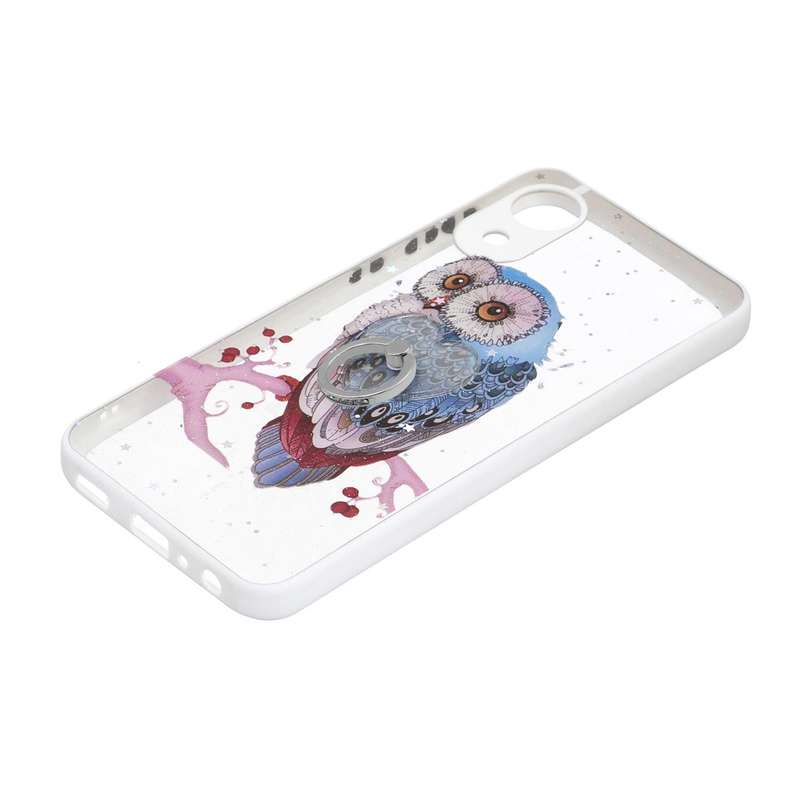For Samsung Galaxy A03 Core Starry Sky Epoxy TPU Phone Case with Ring Holder(Owl)