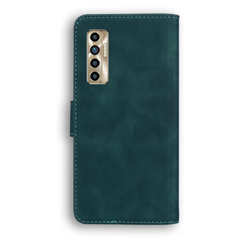 For Tecno Camon 17P Skin Feel Pure Color Flip Leather Phone Case(Black)