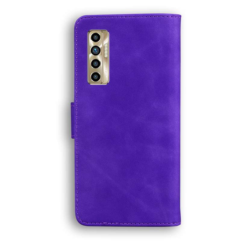For Tecno Camon 17P Skin Feel Pure Color Flip Leather Phone Case(Black)