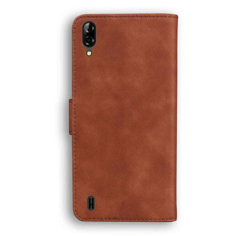 For Blackview A60 Skin Feel Pure Color Flip Leather Phone Case(Brown)