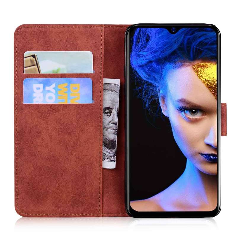 For Blackview A60 Skin Feel Pure Color Flip Leather Phone Case(Brown)