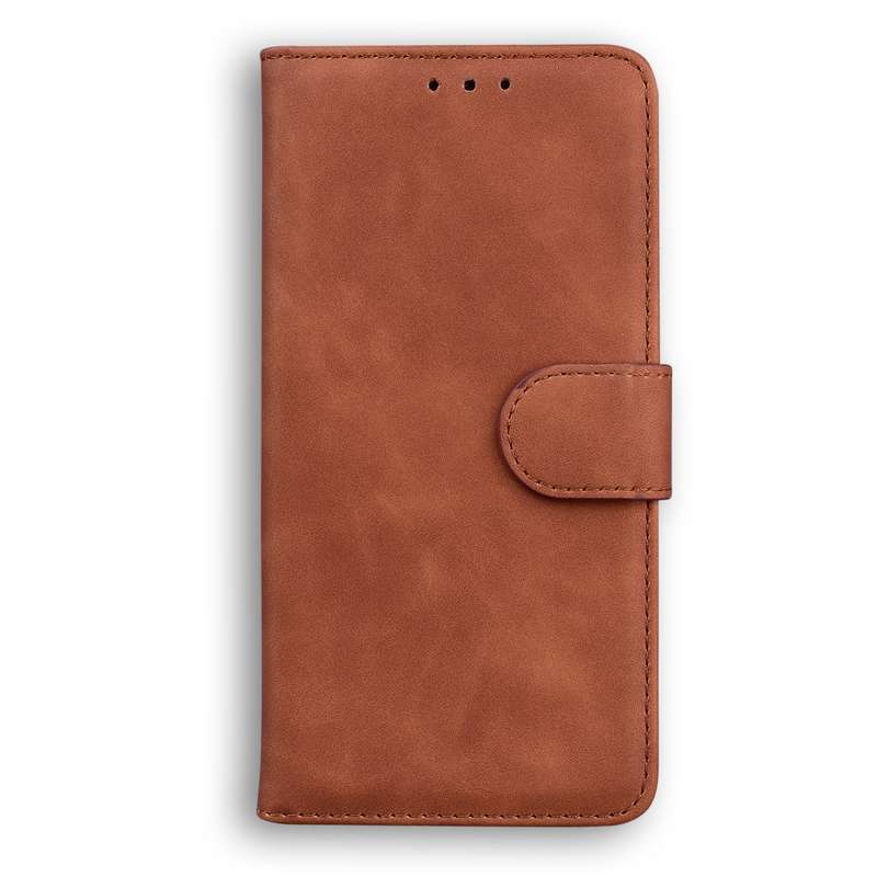 For Blackview A60 Pro Skin Feel Pure Color Flip Leather Phone Case(Brown)