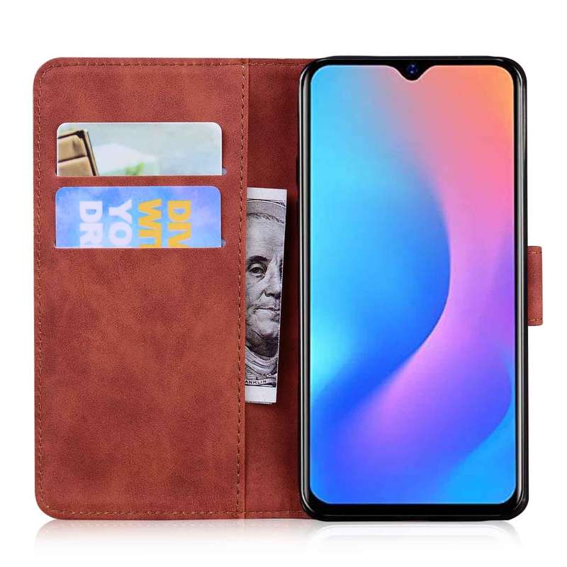 For Blackview A60 Pro Skin Feel Pure Color Flip Leather Phone Case(Brown)