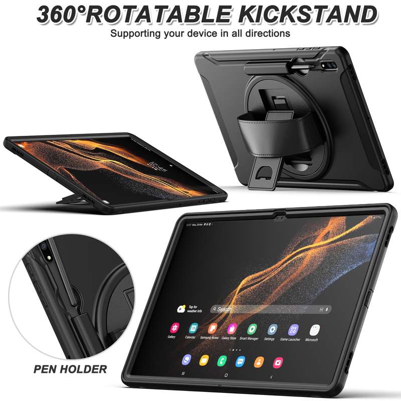 For Samsung Galaxy Tab S8 Ultra Shockproof TPU + PC Tablet Case(Black)