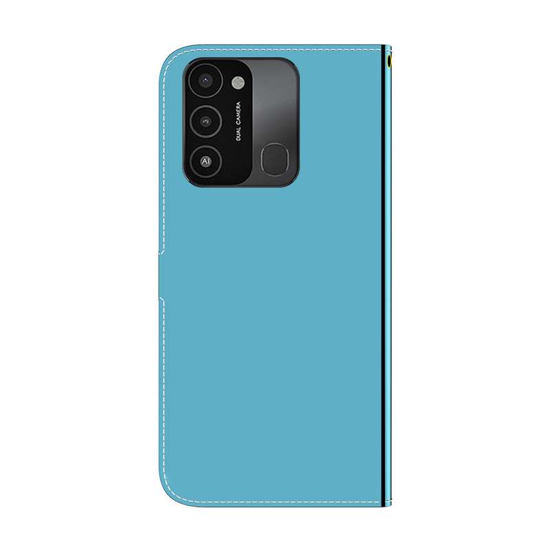 For Tecno Spark 7 Pro Imitated Mirror Surface Horizontal Flip Leather Phone Case(Silver)