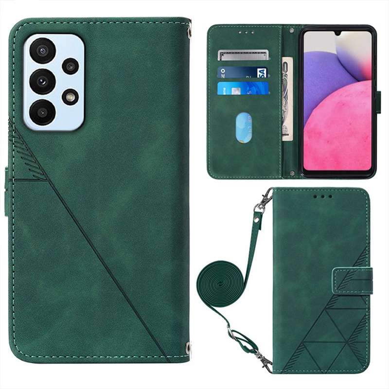 For Samsung Galaxy A73 5G Crossbody 3D Embossed Flip Leather Phone Case(Wine Red)