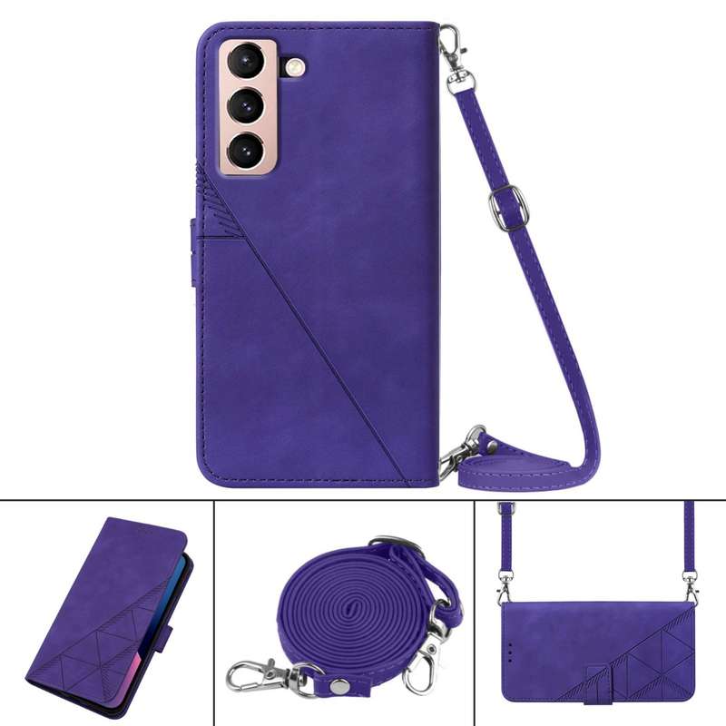 For Samsung Galaxy S21 5G Crossbody 3D Embossed Flip Leather Phone Case(Brown)