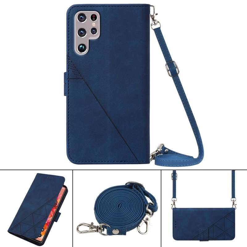 For Samsung Galaxy S22 Ultra DG.MING Retro Oil Side Horizontal Flip Leather Case with Holder & Card