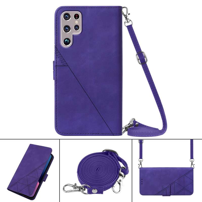 For Samsung Galaxy S21 Ultra 5G Crossbody 3D Embossed Flip Leather Phone Case(Black)