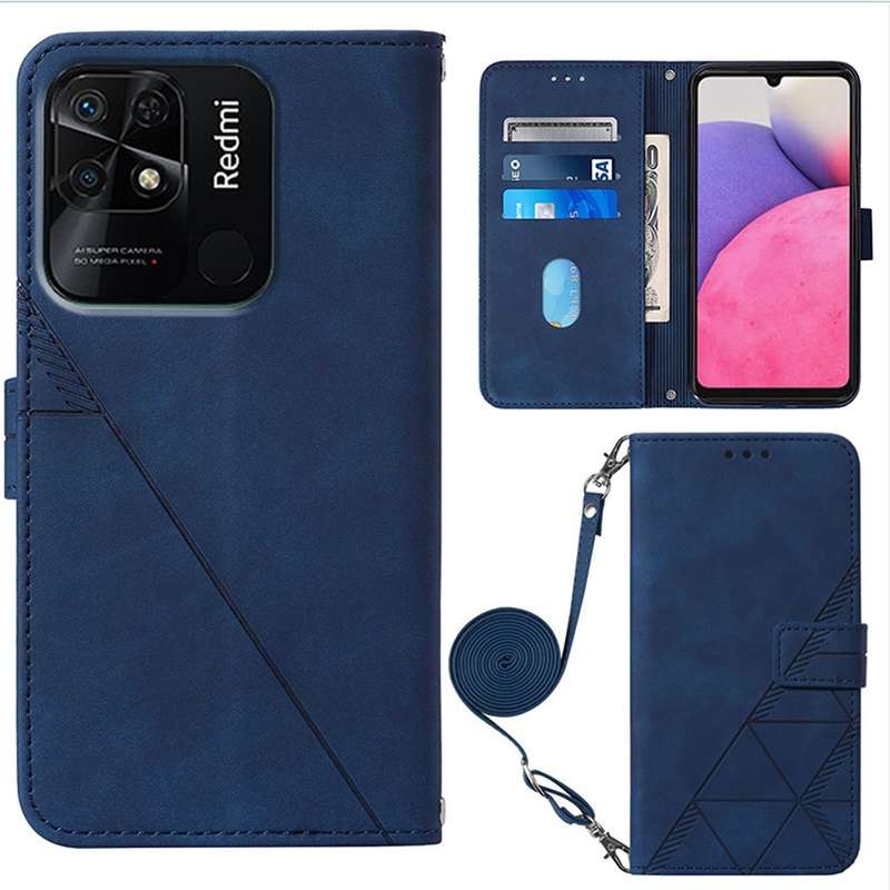 For Xiaomi Redmi 10C 4G Foreign/10 Indian Crossbody 3D Embossed Flip Leather Phone Case(Purple)