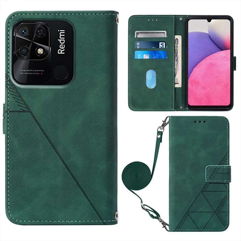 For Xiaomi Redmi 10C 4G Foreign/10 Indian Crossbody 3D Embossed Flip Leather Phone Case(Purple)
