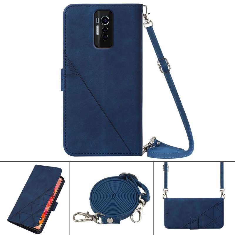 For Tecno Phantom X Crossbody 3D Embossed Flip Leather Phone Case(Dark Green)