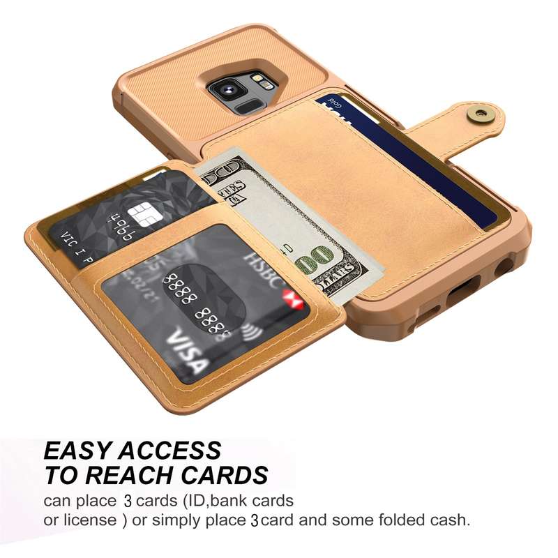 For Samsung Galaxy S9 Magnetic Wallet Card Bag Leather Phone Case(Cyan)