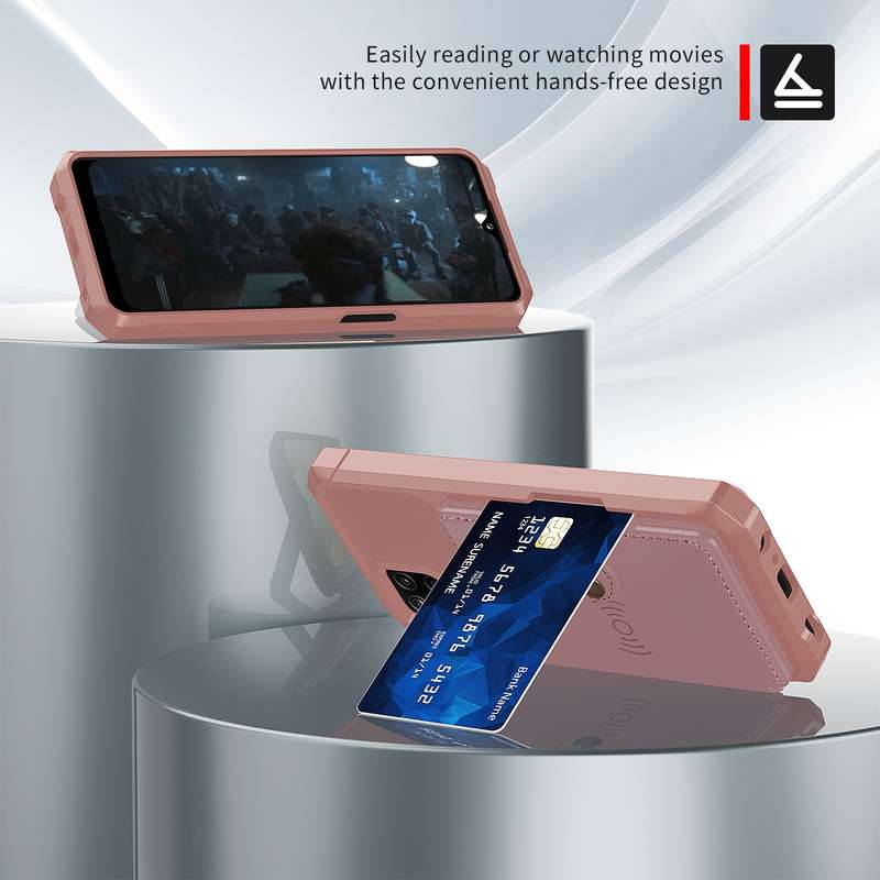 For Samsung Galaxy A12 Magnetic Wallet Card Bag Leather Phone Case(Rose Gold)
