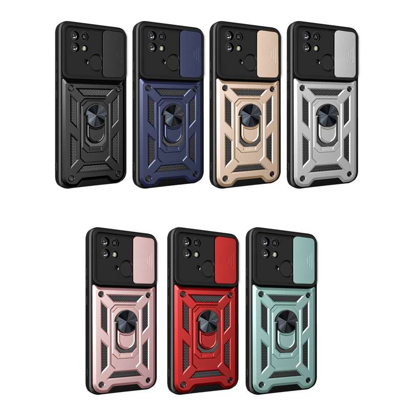 For Xiaomi Redmi 10C 4G Sliding Camera Cover Design TPU+PC Phone Case(Black)