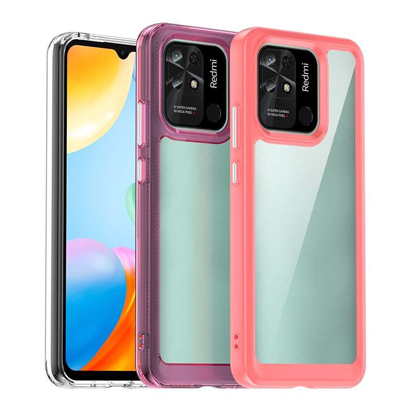 For Xiaomi Redmi 10C Colorful Series Acrylic + TPU Phone Case(Transparent)