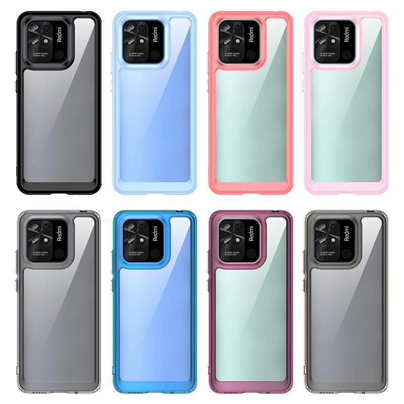 For Xiaomi Redmi 10C Colorful Series Acrylic + TPU Phone Case(Transparent)