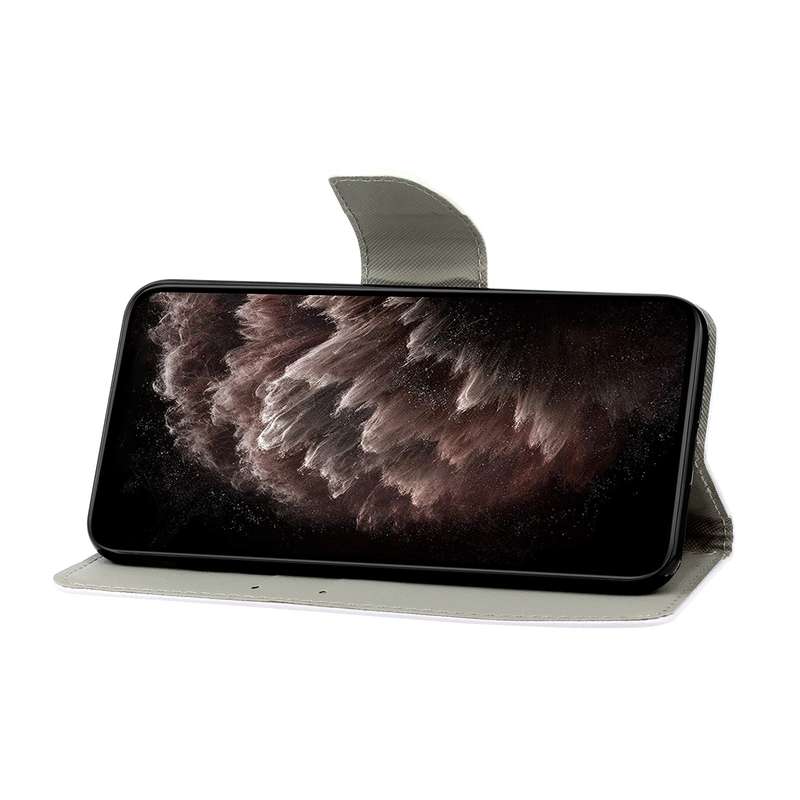 For Samsung Galaxy S22 5G Coloured Drawing Pattern Leather Phone Case(Rose Wolf)