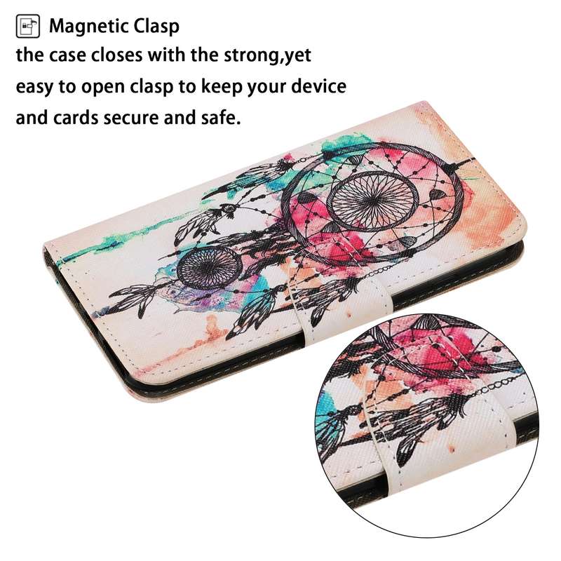 For Samsung Galaxy S22 5G Coloured Drawing Pattern Leather Phone Case(Rose Wolf)