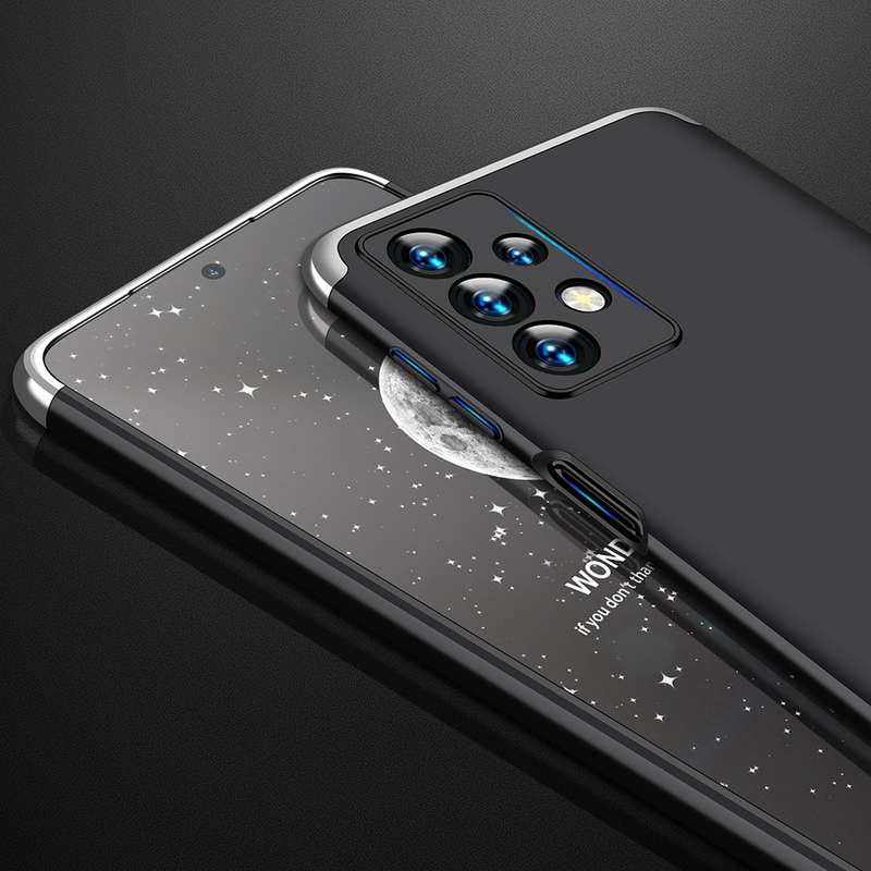 For Samsung Galaxy A13 4G GKK Three Stage Splicing Full Coverage PC Phone Case(Black Silver)
