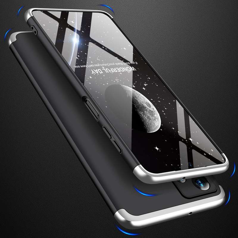 For Samsung Galaxy A23 GKK Three Stage Splicing Full Coverage PC Phone Case(Black Silver)