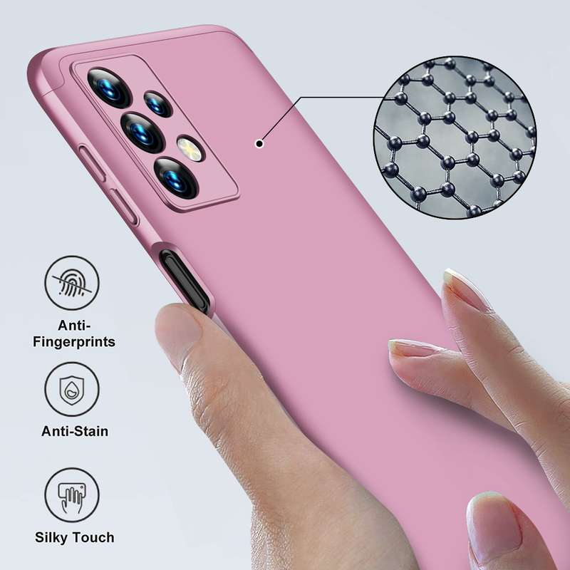 For Samsung Galaxy A23 GKK Three Stage Splicing Full Coverage PC Phone Case(Black Silver)