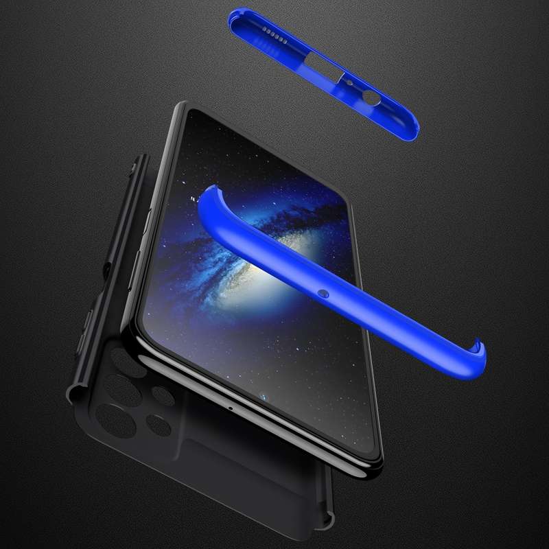 For Samsung Galaxy A23 GKK Three Stage Splicing Full Coverage PC Phone Case(Black Silver)