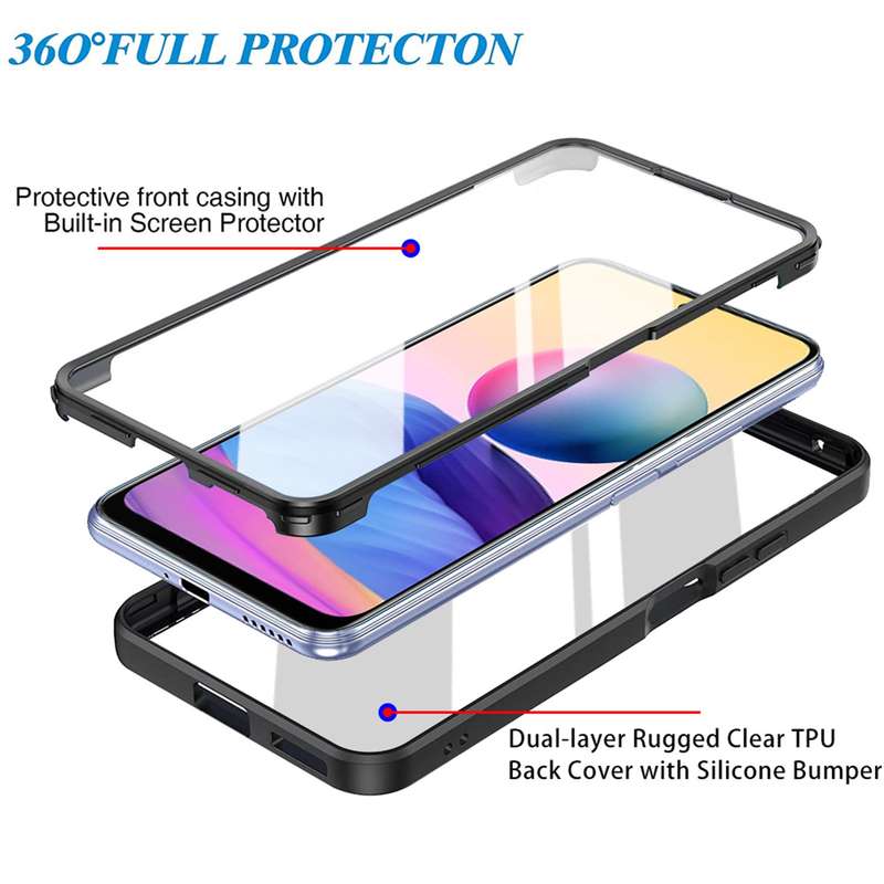 For Xiaomi Redmi Note 10 5G Acrylic + TPU 360 Degrees Full Coverage Phone Case(Black)